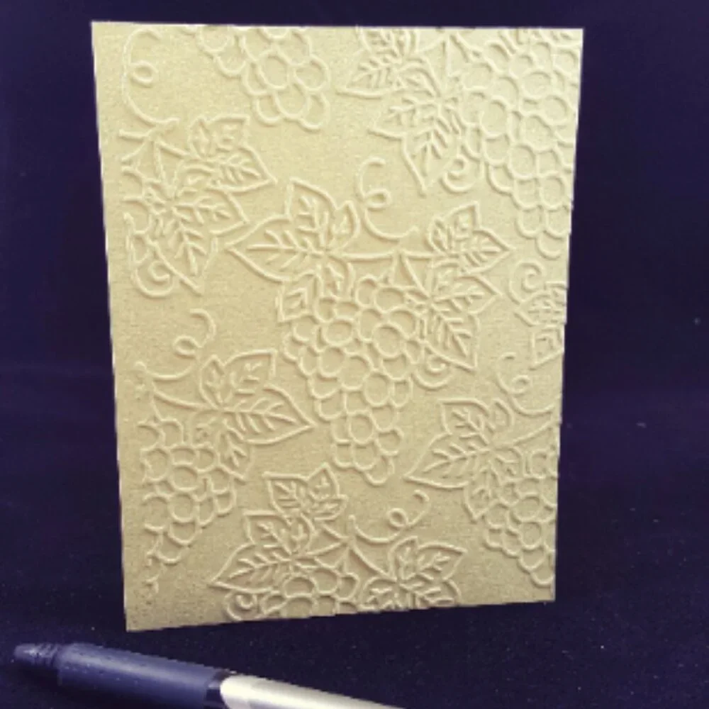 Grapes Embossed Note‎ Cards w Matching Envelopes, Set of 6, Embossed Cards